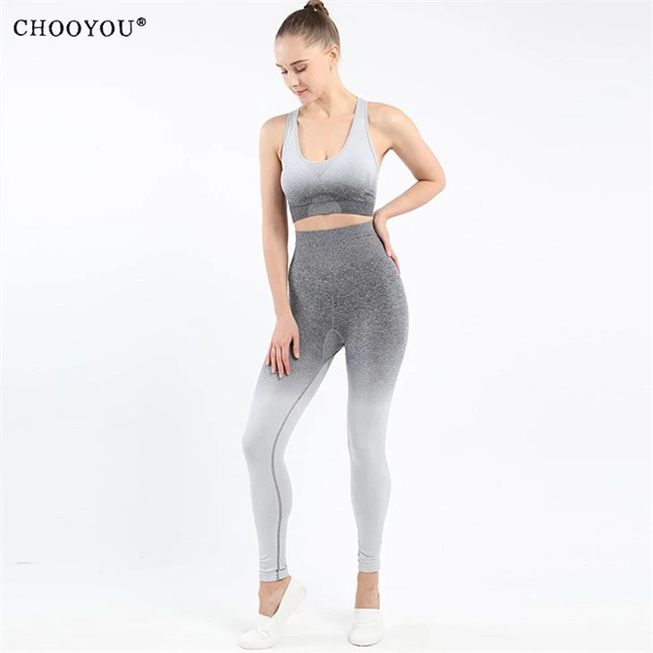 gray yoga suit