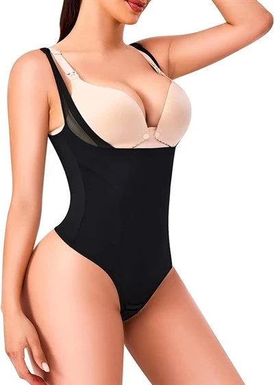 Bodysuit pou fanm vant kontwòl kò Shaper mens mete