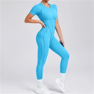 Louvri-tounen fòm-Fitting kout-manch konbinezon ak pantalon long