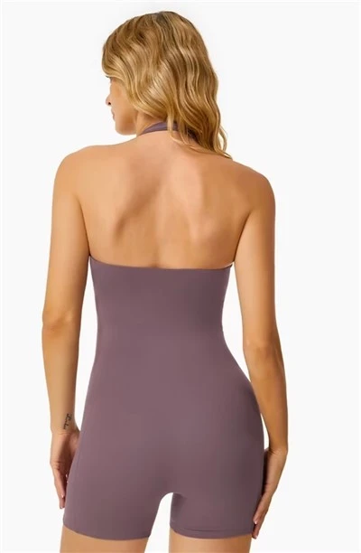 SkinTight espò rapid-siye bodysuit ak kou halter